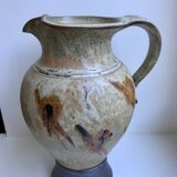 Very large pitcher / ceramic pitcher / glazed pottery 60s-70s signed