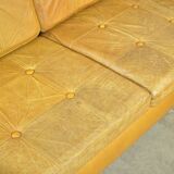 Danish vintage leather 2-seater sofa by svend skipper, 1970s