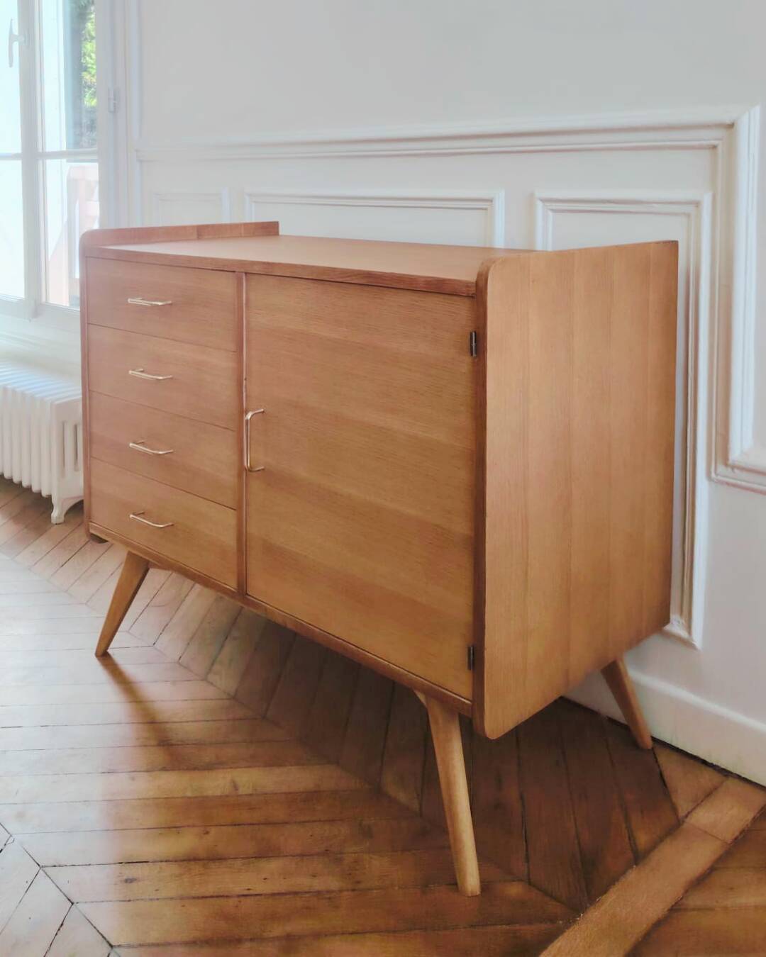 Renovated vintage sideboard, Scandinavian style, 1960s