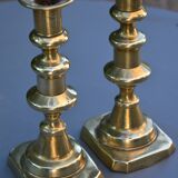 Two modern brass candlesticks
