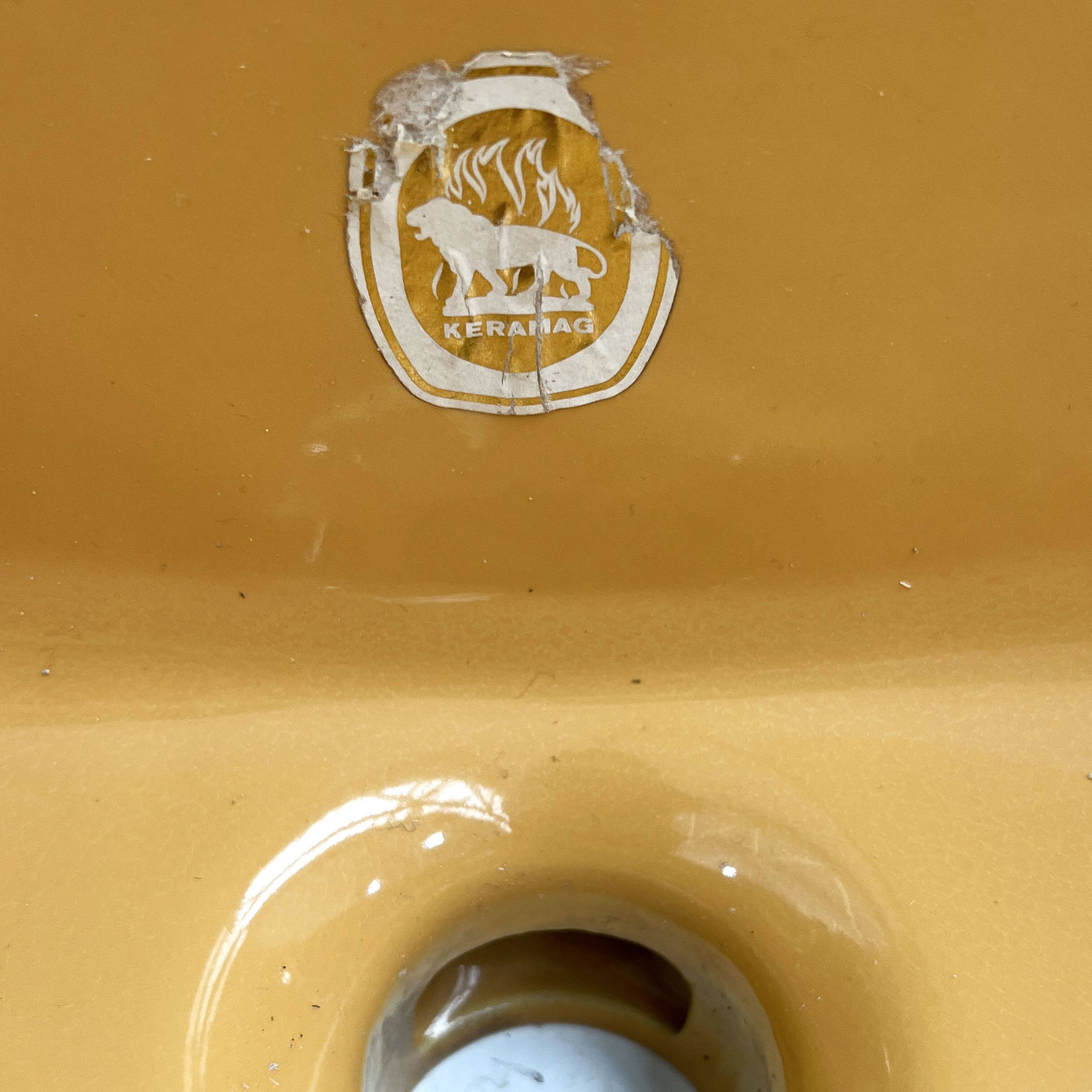 Mustard washbasin by Keramag Keravit, 1980