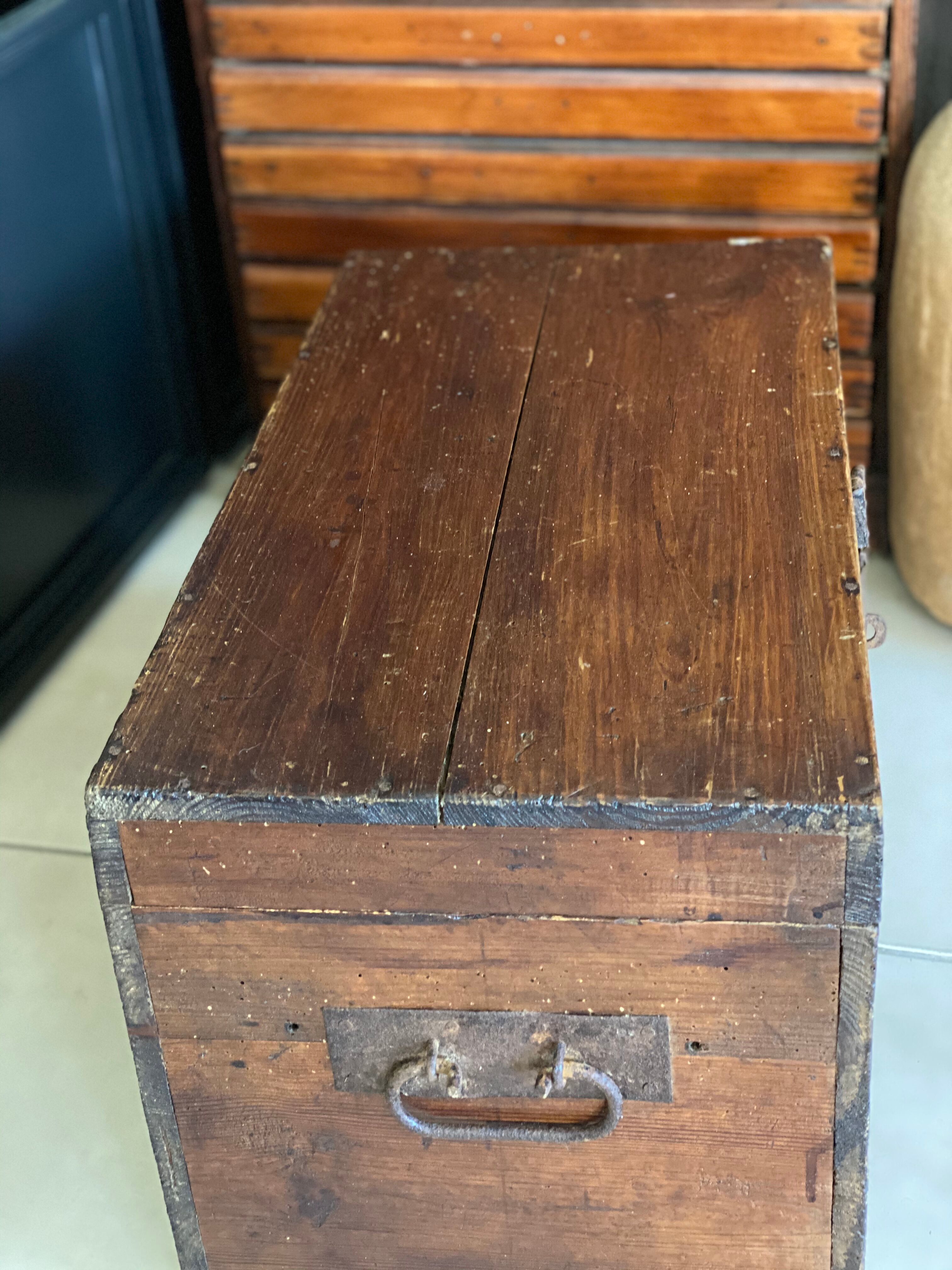 Old vintage wooden chest