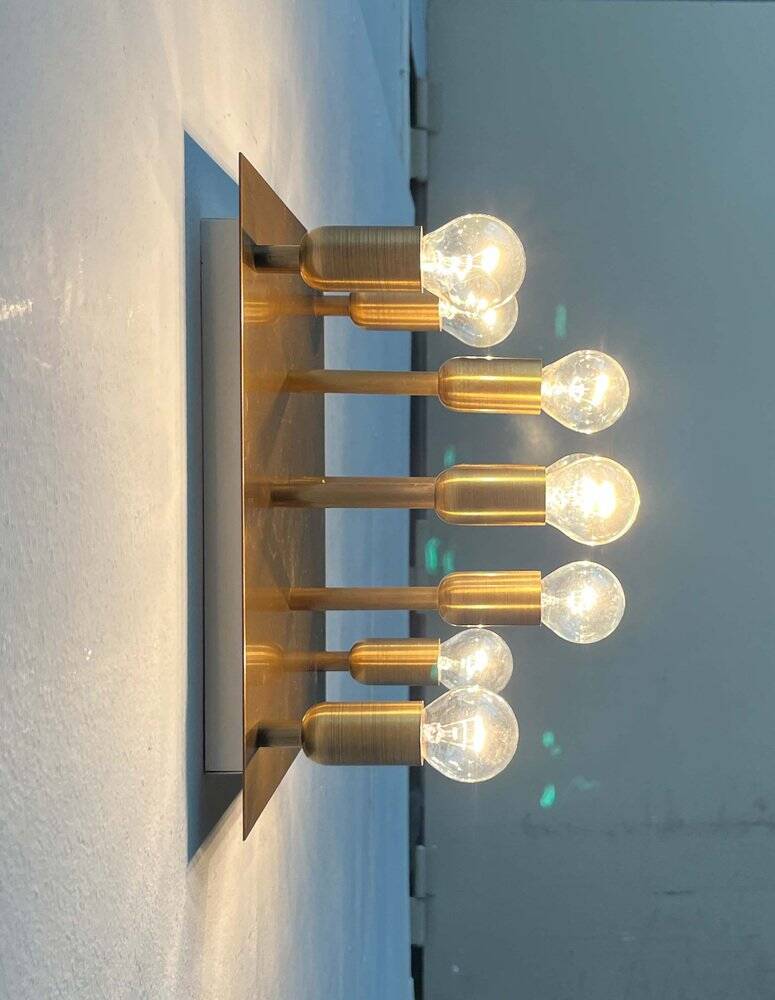 Vintage German Brass Ceiling or Wall Lamp from Sölken, 1970s