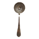 Sprinkled, silver metal.