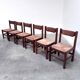 Oak and wicker dining chairs, 1960s