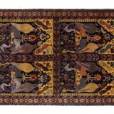 Vintage handmade traditional oriental turkish oushak rug 6'8" x 10'6"