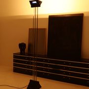 Italian Postmodern Lucite and Steel Uplighter Floor Lamp 1980s