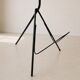 Tripod floor lamp / magazine rack - black lacquered tubular metal Vintage 1960