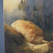 The convoy at the foot of the rocks, 1800s, oil on canvas.