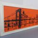 Brooklyn Bridge, New York, 1970s, Acrylic on Wood, Framed