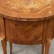 Oval side table in marquetry wood, Louis XVI style - early 20th century