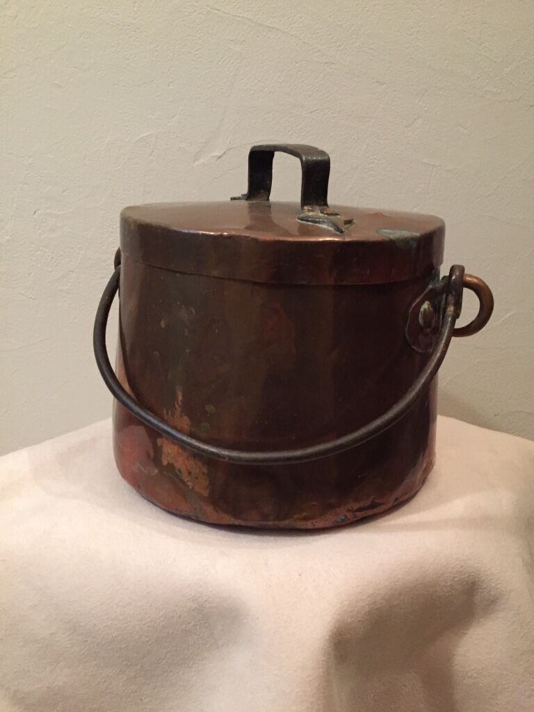 Copper cauldron fireplace pot hides pot deco
