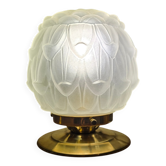 Lampe de table vintage Art déco et son globe artichaut