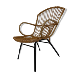 Vintage rattan chair by Dirk van Sliedregt Rohe Noordwolde 1960 in the Netherlands