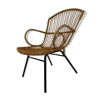 Vintage rattan chair by Dirk van Sliedregt Rohe Noordwolde 1960 in the Netherlands