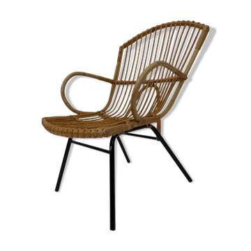 Vintage rattan chair by Dirk van Sliedregt Rohe Noordwolde 1960 in the Netherlands