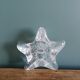 Star candle holder in glass or bubbled crystal, Biot style