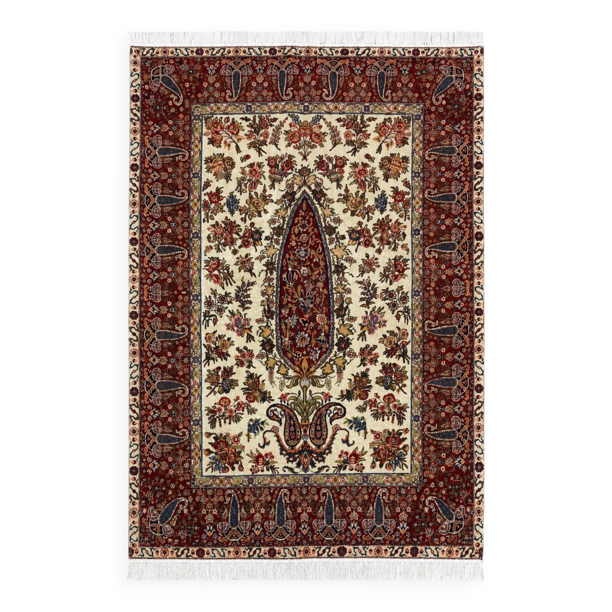 Luxury Turkish Hand-Knotted "Tree of Life" Rug, 134 × 196 cm, in Wool and Cotton