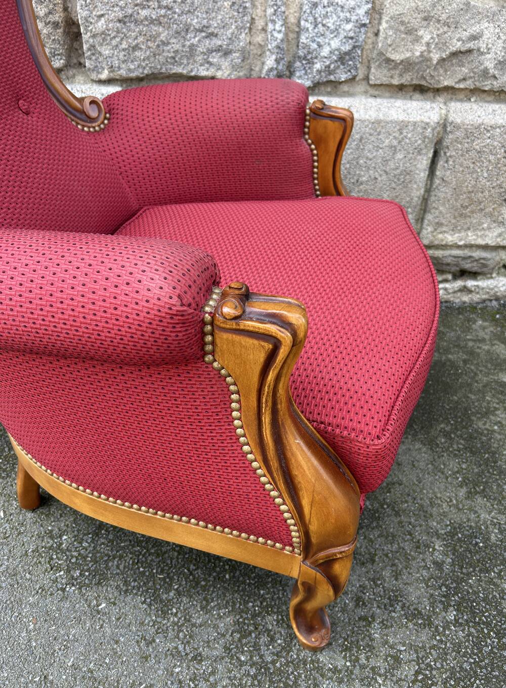 Pair of Louis Philippe style armchairs, vintage, 1960s