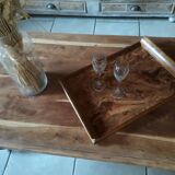 Wood marquetry serving tray