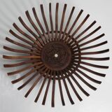 Handcrafted fruit dish 1960 solid wood unique piece