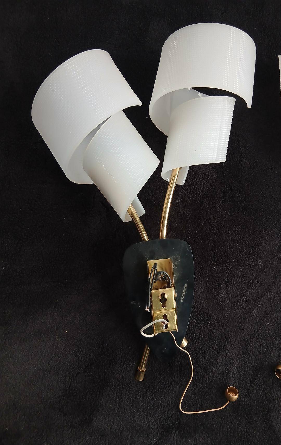 Modernist wall light sconces 1950s 60s design lamp dlg arlus lunel
