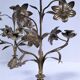 Paire de chandeliers laiton bronze décor floral