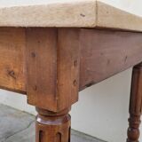 Old rustic farm table 2 drawers 1900s - 1m62