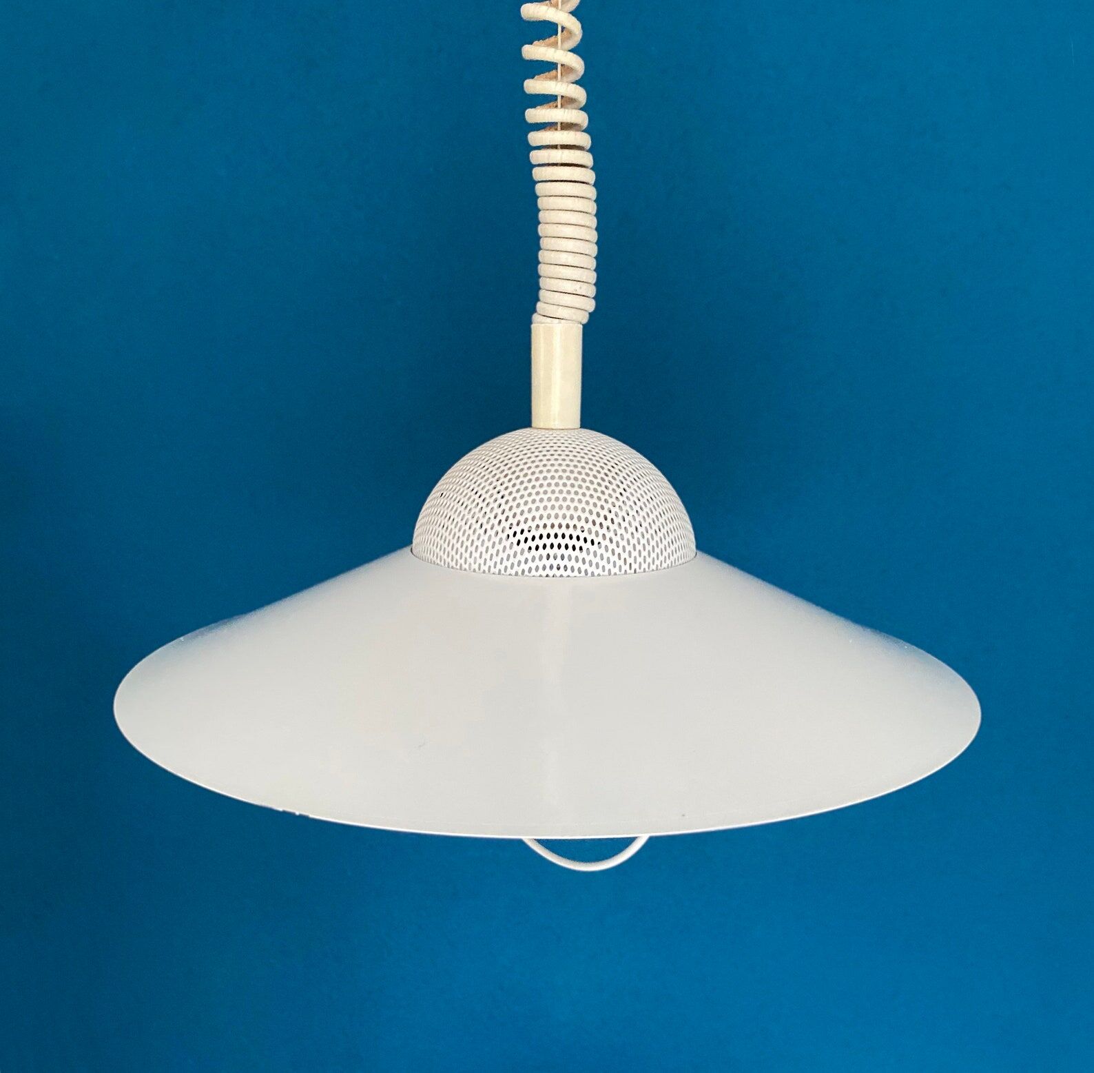 Vintage white vintage pendant with a perforated top