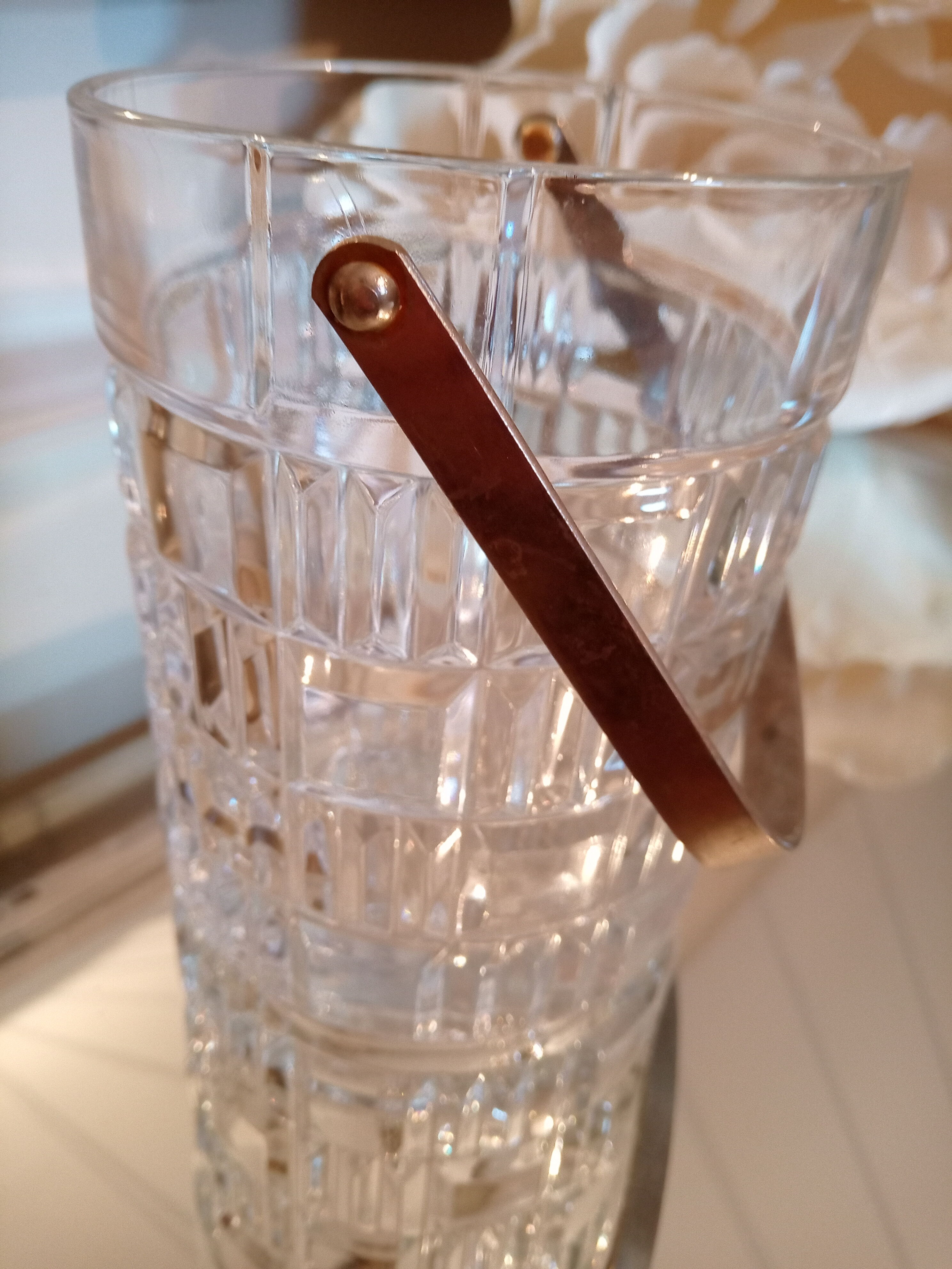 Molded glass ice bucket