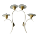 Pair of metal and glass sconces, 50s