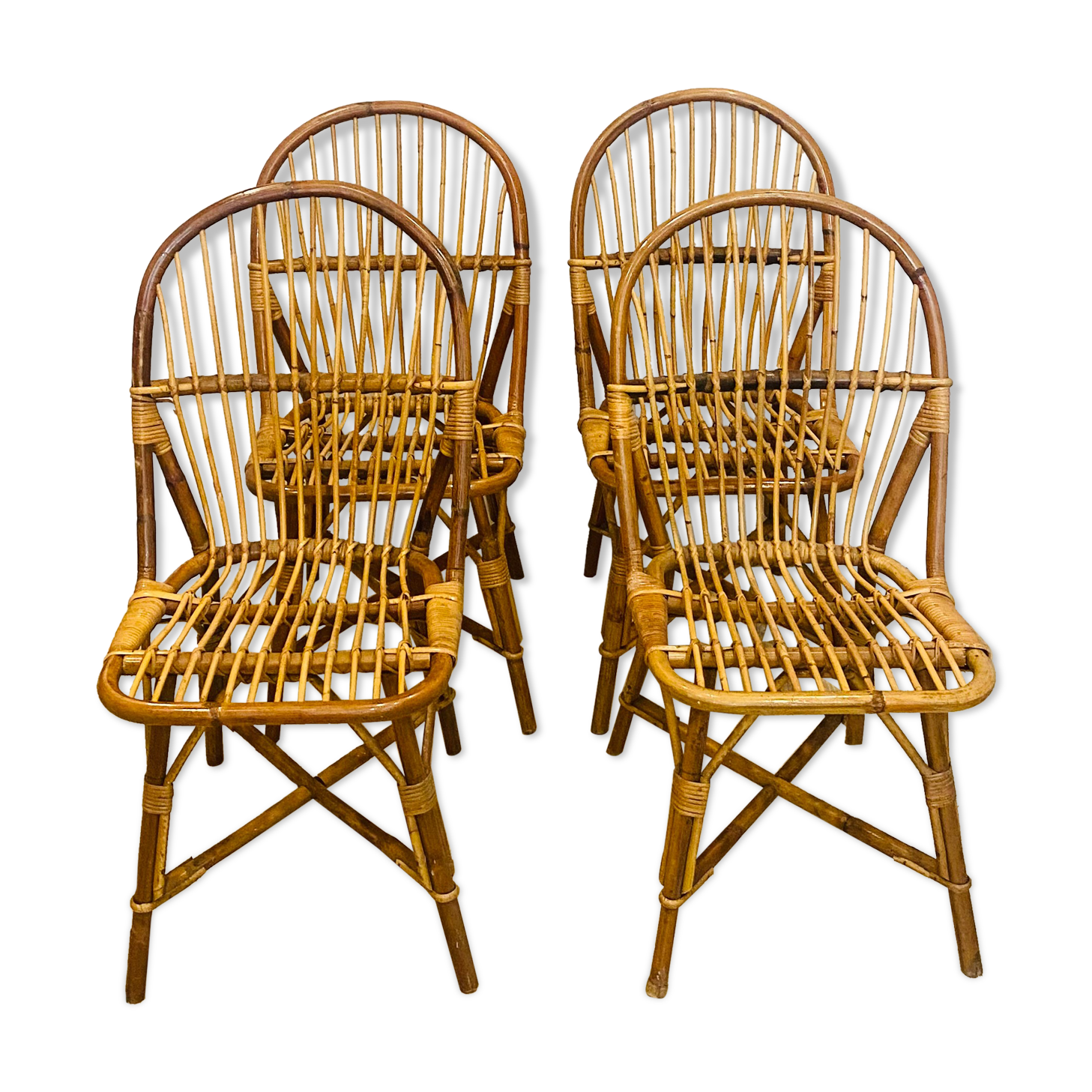 Bamboo chairs & rattan circa 60s/70s