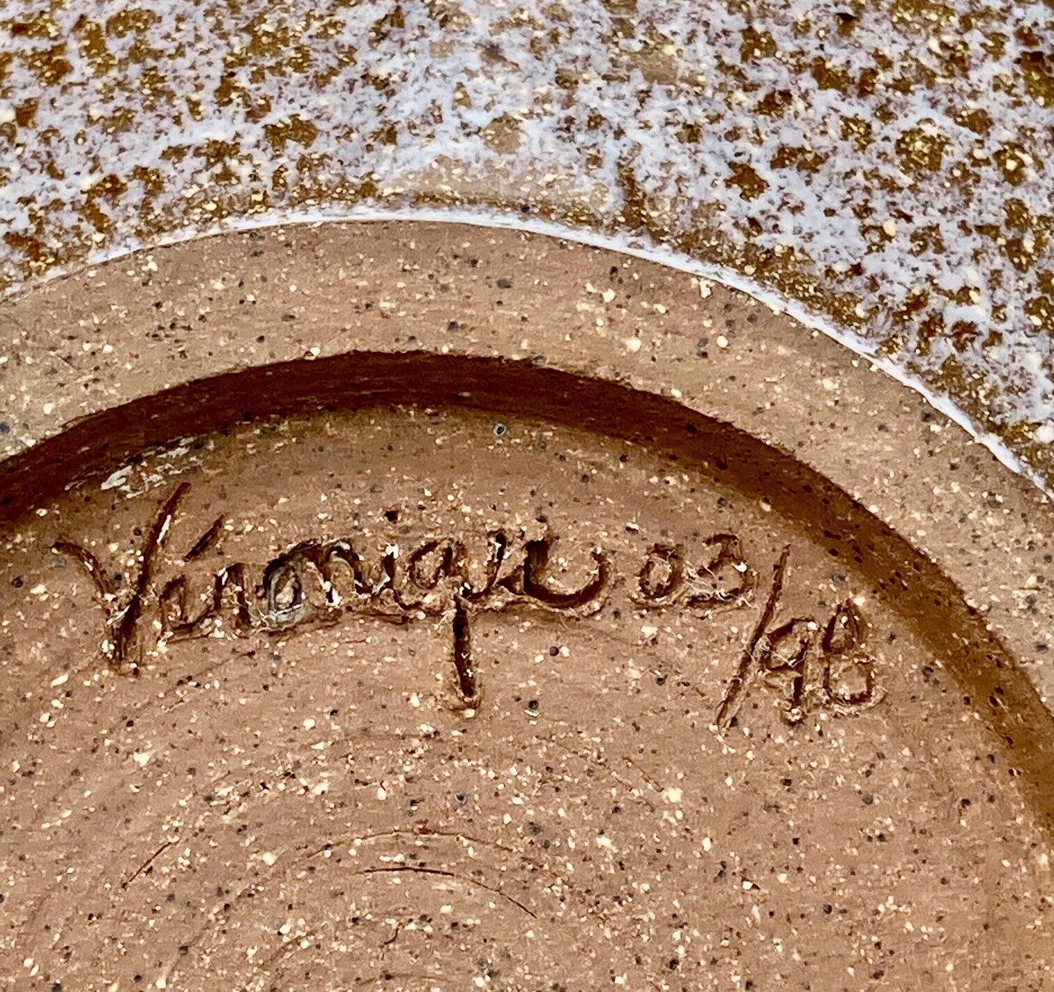 Glazed ceramic cup signed véronique 3 / 98