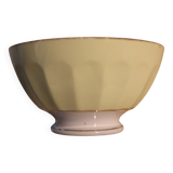 Antique earthenware bowl, pastel yellow