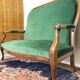 Banquette en velours vert