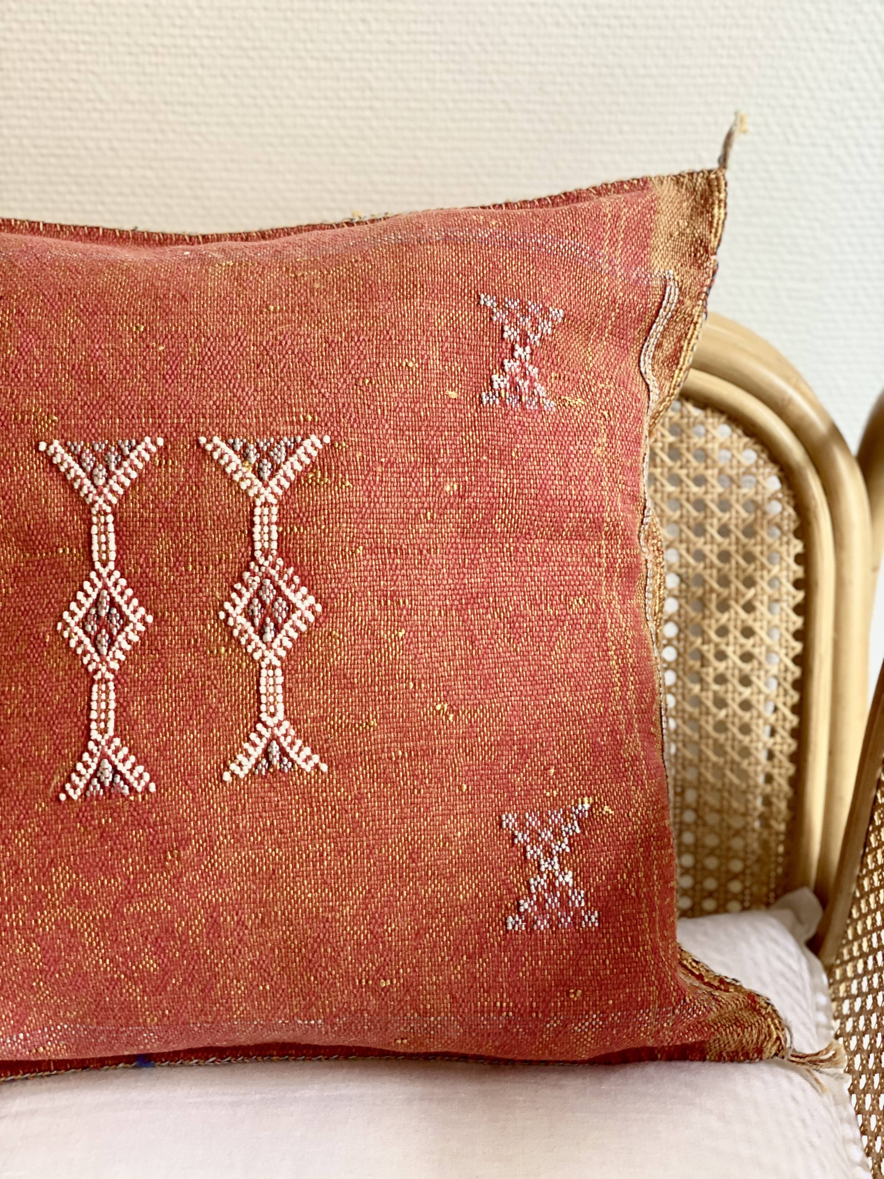 Blood orange cactus silk cushion cover