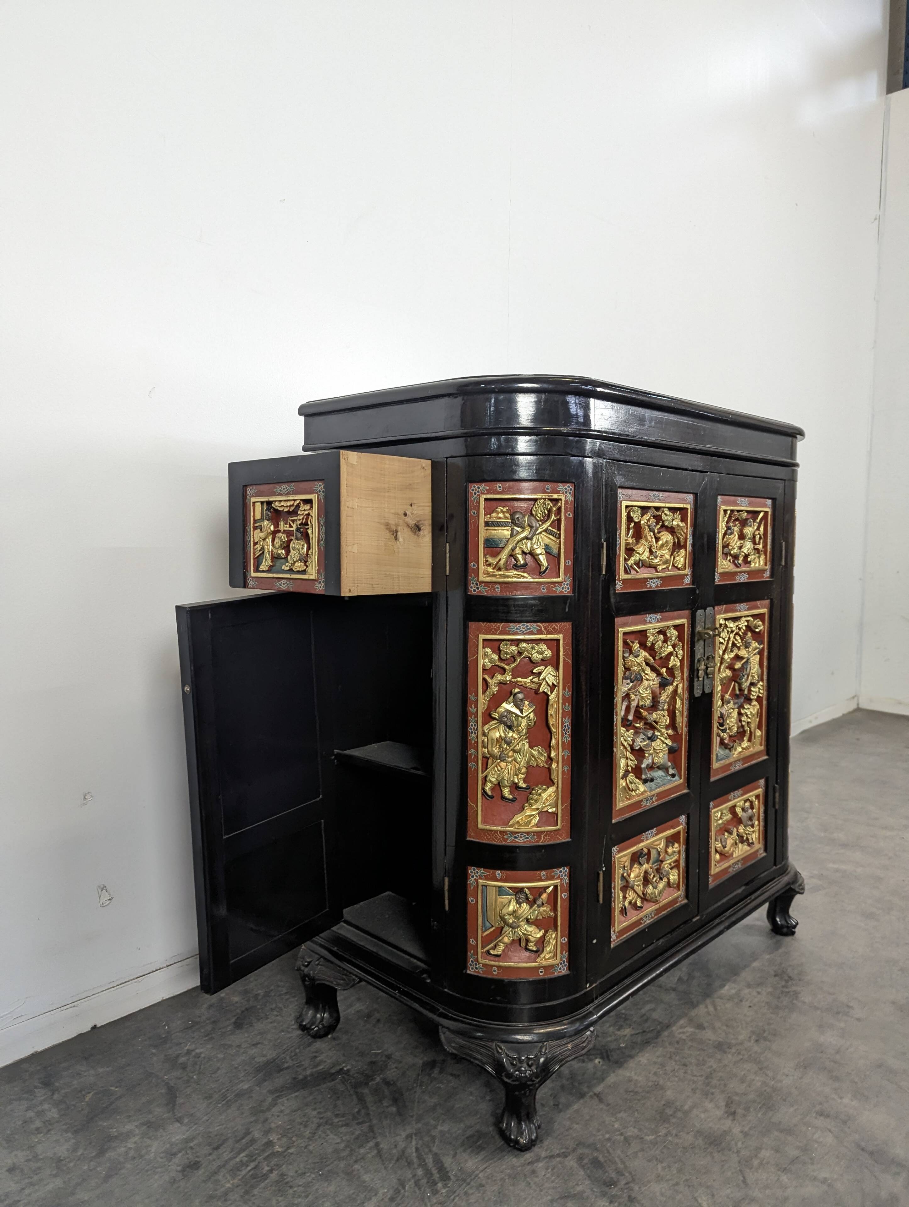 Lacquered Chinese bar cabinet