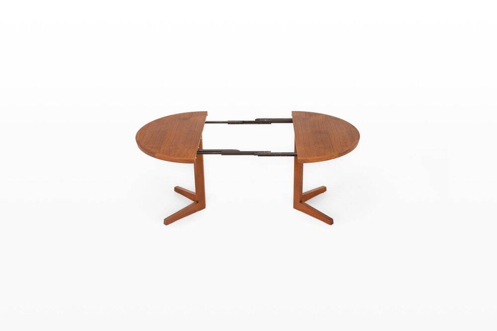 Table à manger extensible en teck, années 1960