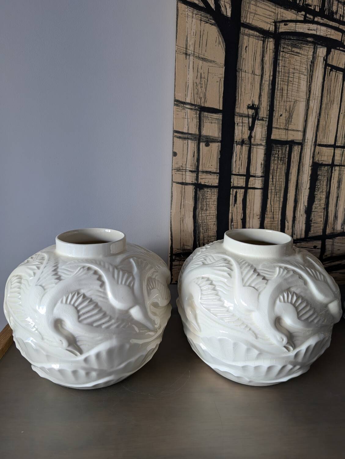 Art Deco Seagull Ball Vase