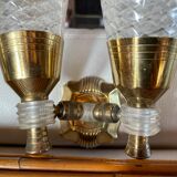 Pair of double sconces in brass 1950