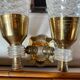 Pair of double sconces in brass 1950