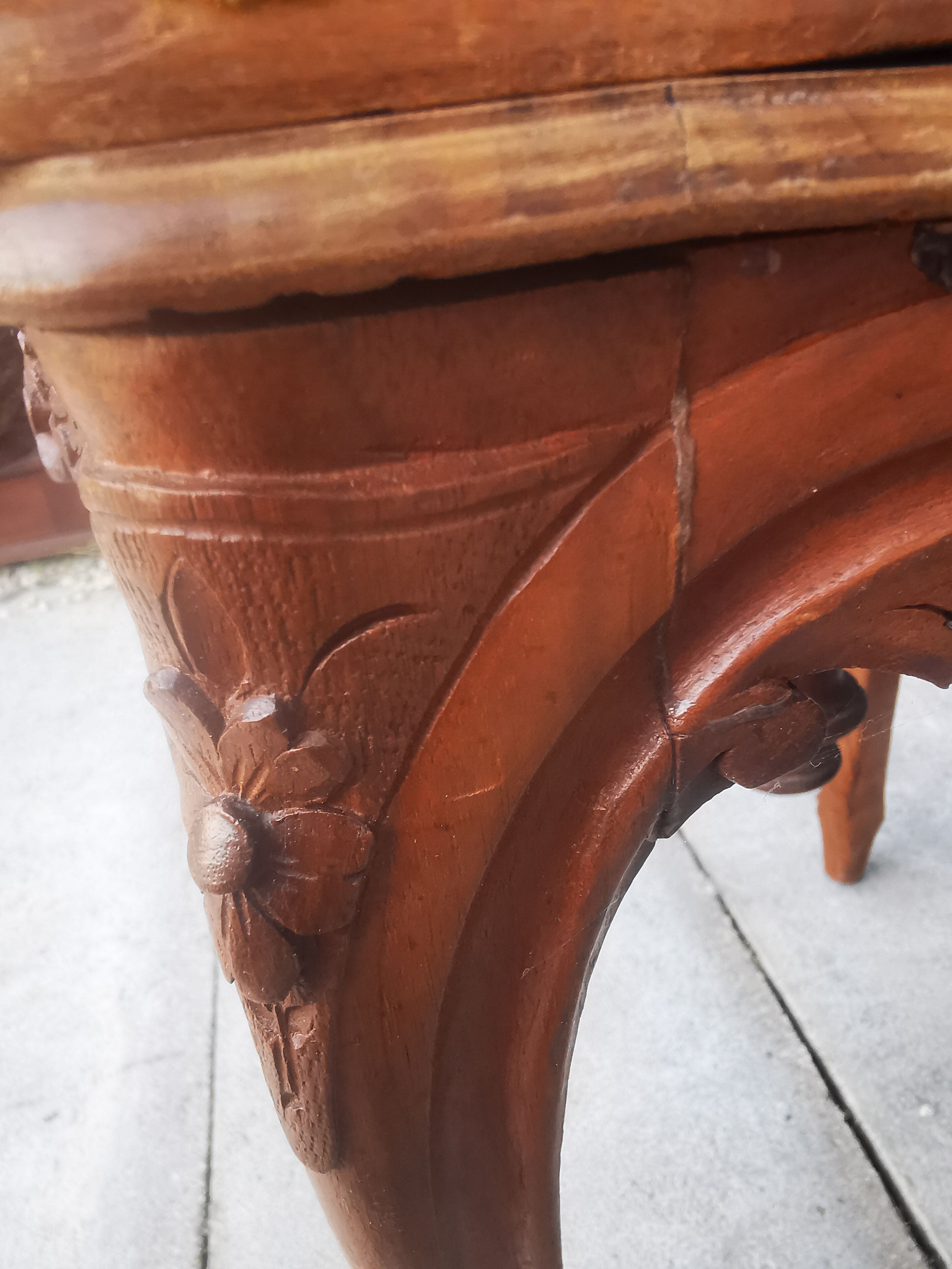 Tabouret de piano style Rocaille assise velours