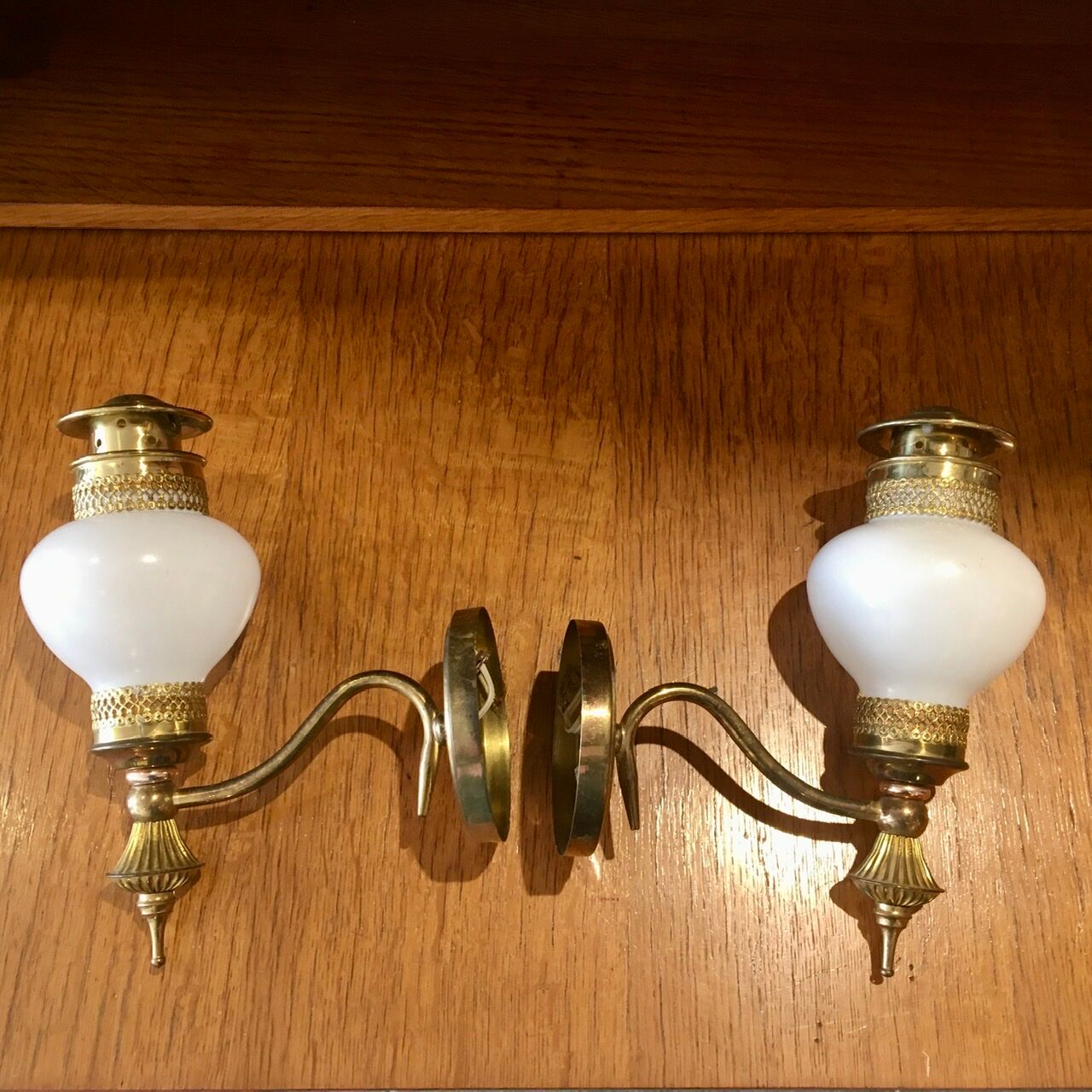 Pair of brass sconces
