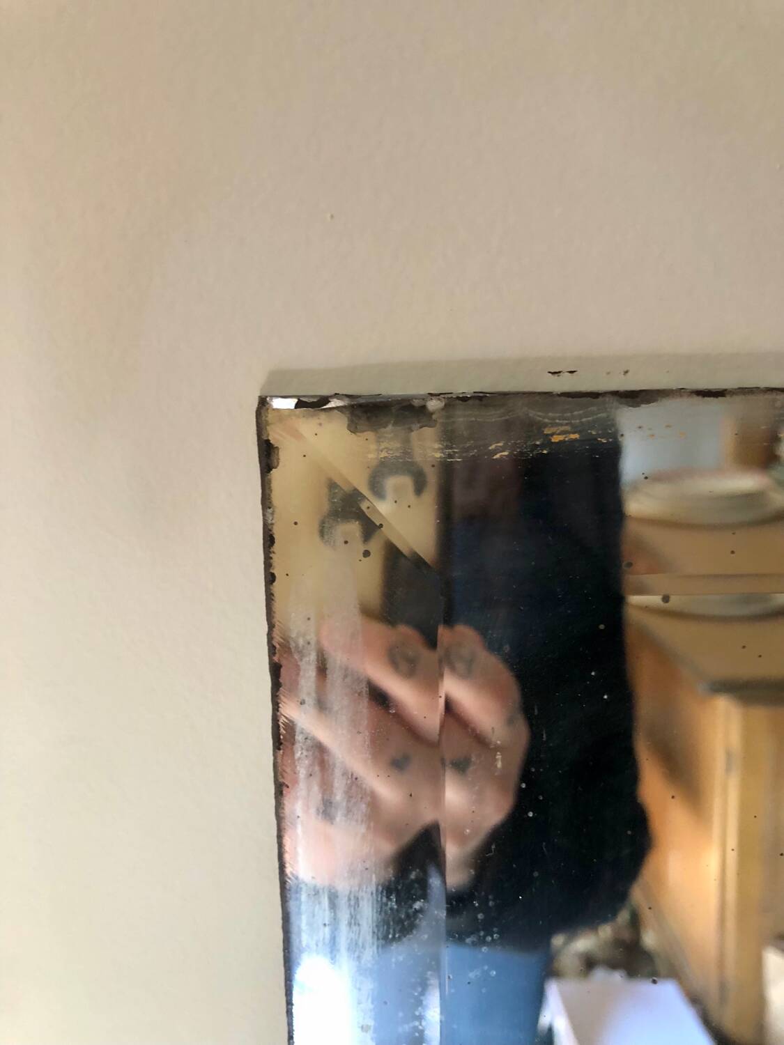 Antique bevelled mirror