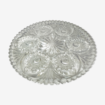 Molded glass dish or chiseled glass centerpiece