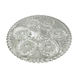 Molded glass dish or chiseled glass centerpiece