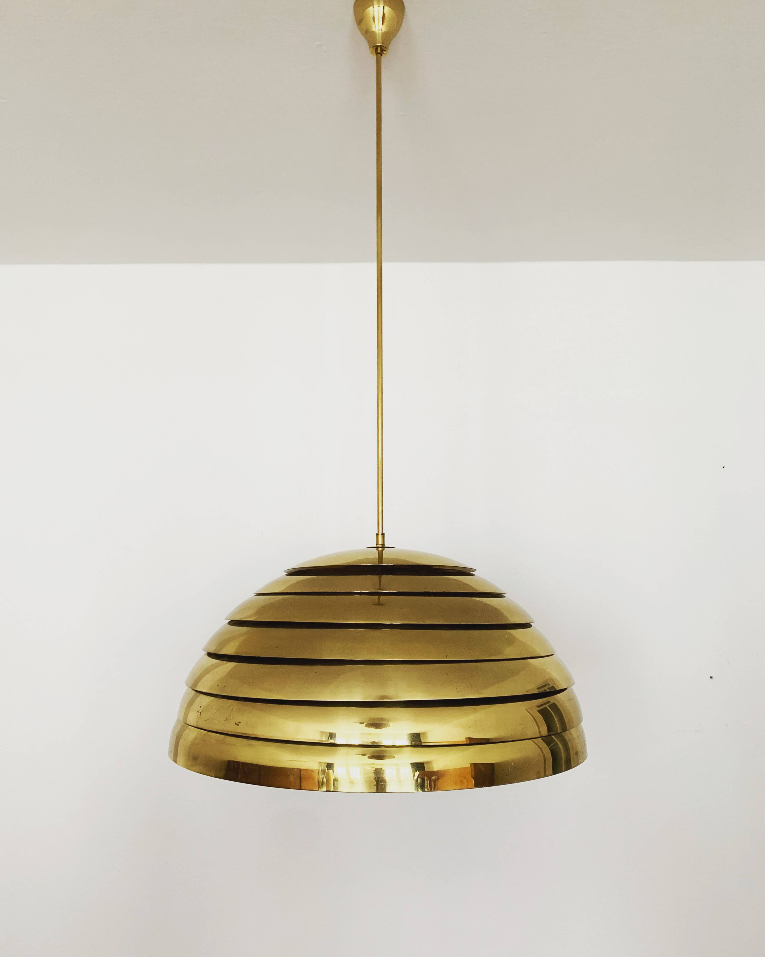 Brass Dome Pendant Lamp by Vereinigte Werkstätten