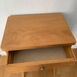 Vintage light wood bedside table