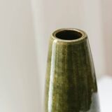Olive Green Ceramic Vase by VEB Coswig Keramik – East German Mid-Century 70s