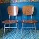 Chaises en formica effet bois 70 dossier large